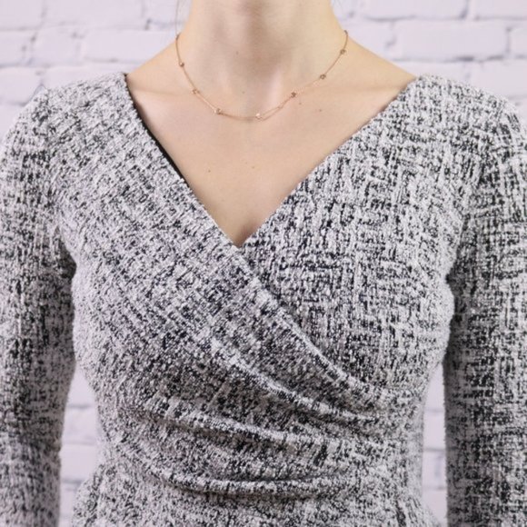 Lauren Ralph Lauren petite tweed wrap dress c1 - Picture 4 of 8